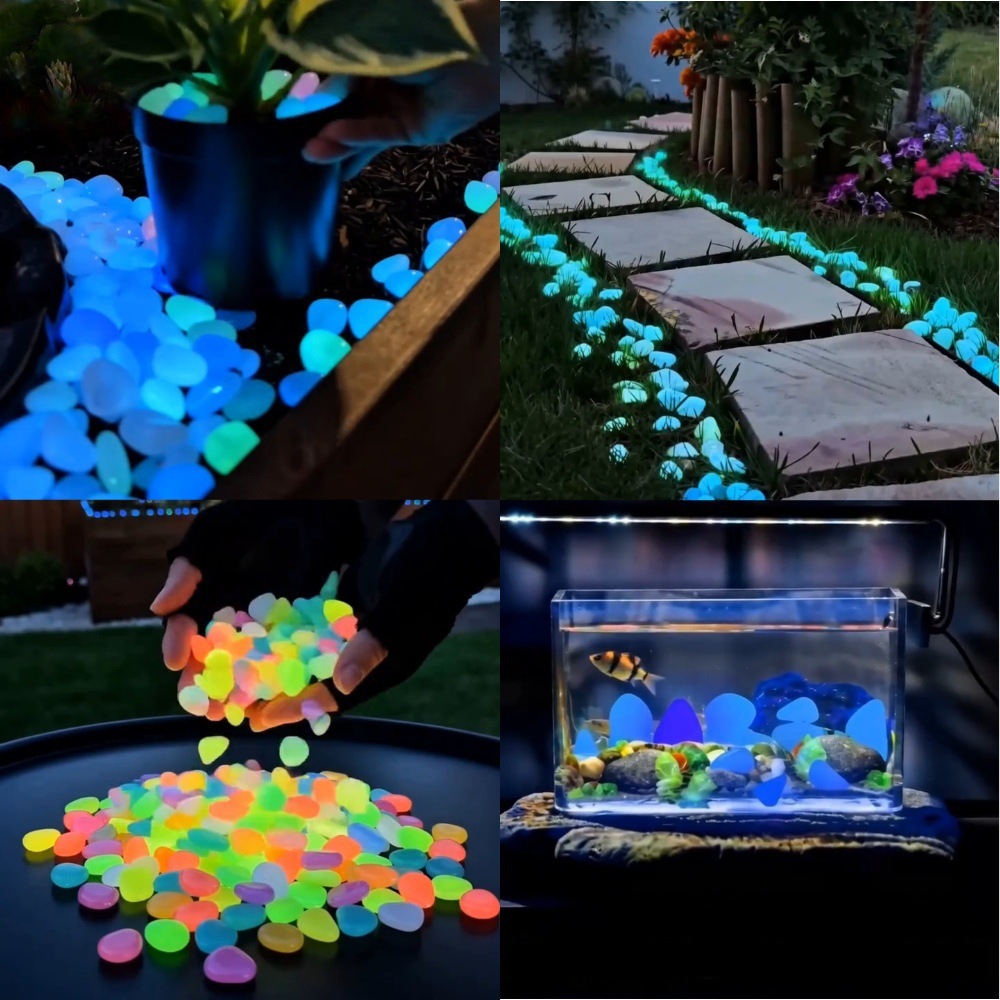 Aquarium Planted Fish - Цветные светящиеся в темноте камни для